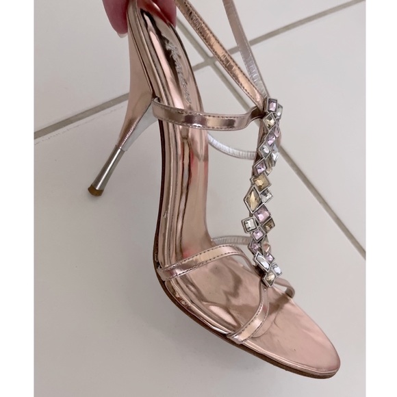 Vintage Marciano Jeweled Metallic Heels - Picture 2 of 8